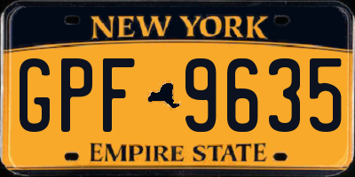 NY license plate GPF9635
