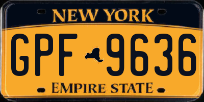 NY license plate GPF9636