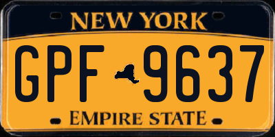 NY license plate GPF9637