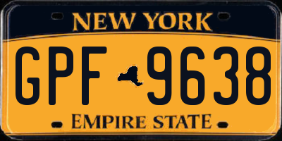 NY license plate GPF9638
