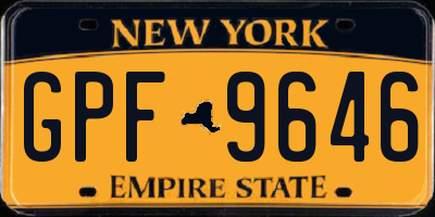 NY license plate GPF9646