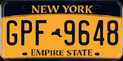 NY license plate GPF9648