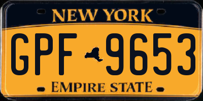 NY license plate GPF9653