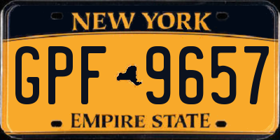 NY license plate GPF9657