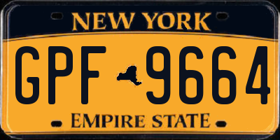 NY license plate GPF9664