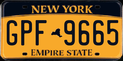 NY license plate GPF9665