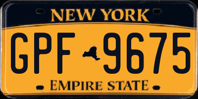 NY license plate GPF9675