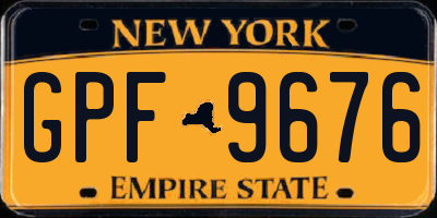 NY license plate GPF9676