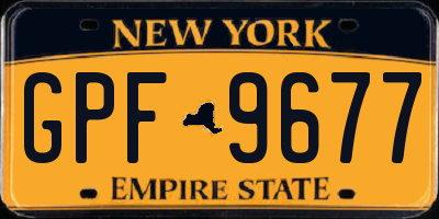 NY license plate GPF9677