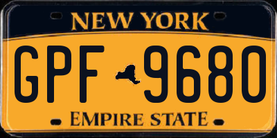 NY license plate GPF9680