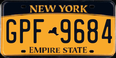 NY license plate GPF9684
