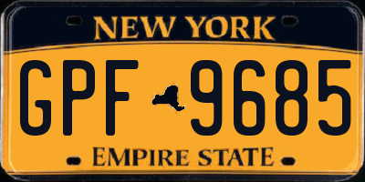 NY license plate GPF9685