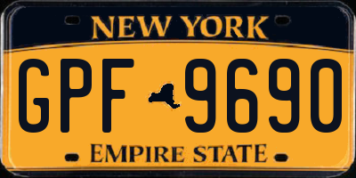 NY license plate GPF9690