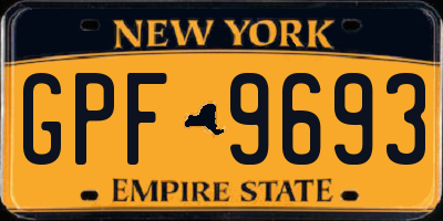 NY license plate GPF9693