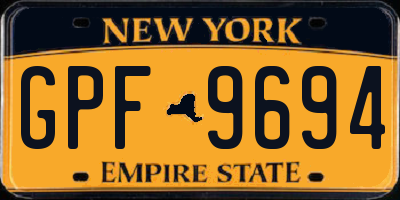 NY license plate GPF9694
