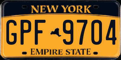 NY license plate GPF9704