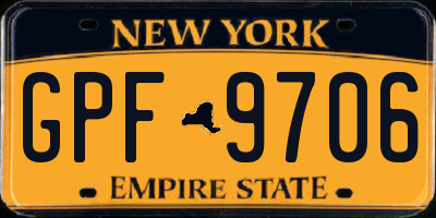NY license plate GPF9706