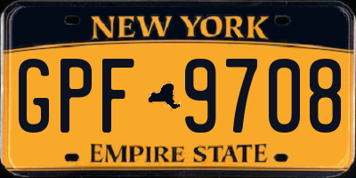 NY license plate GPF9708