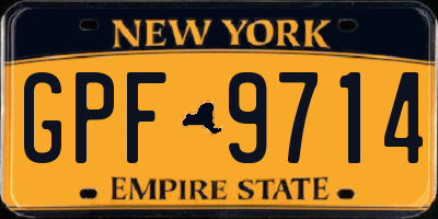NY license plate GPF9714