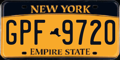 NY license plate GPF9720