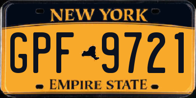 NY license plate GPF9721