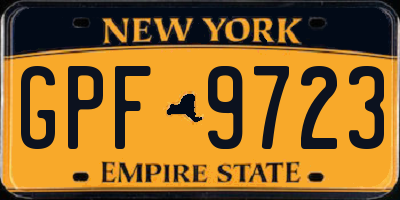 NY license plate GPF9723