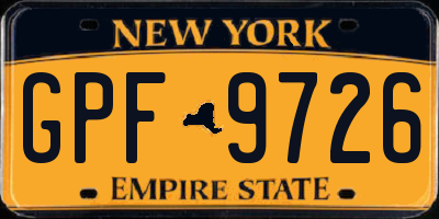 NY license plate GPF9726