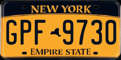 NY license plate GPF9730