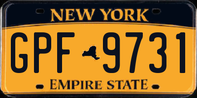 NY license plate GPF9731