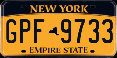 NY license plate GPF9733