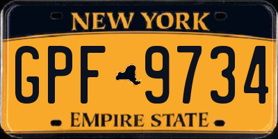 NY license plate GPF9734