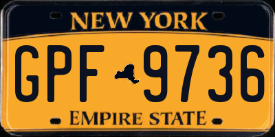 NY license plate GPF9736
