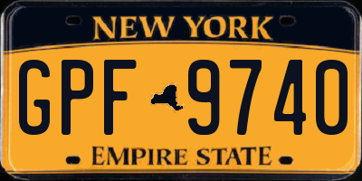 NY license plate GPF9740