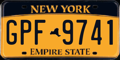 NY license plate GPF9741