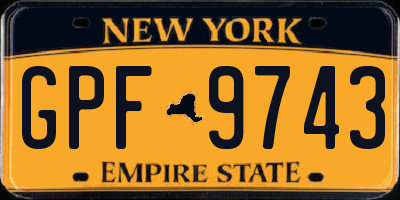 NY license plate GPF9743