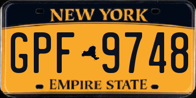 NY license plate GPF9748
