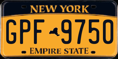 NY license plate GPF9750