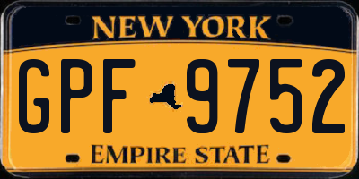 NY license plate GPF9752