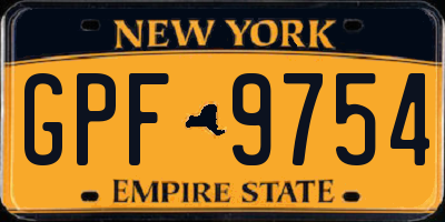 NY license plate GPF9754
