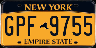 NY license plate GPF9755