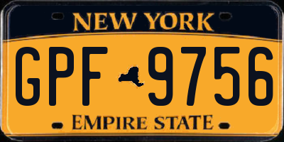 NY license plate GPF9756