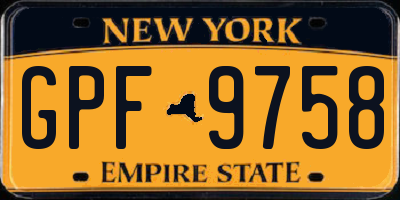 NY license plate GPF9758