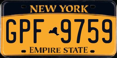 NY license plate GPF9759