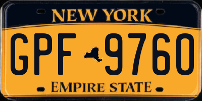 NY license plate GPF9760