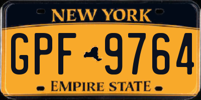 NY license plate GPF9764