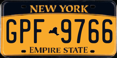 NY license plate GPF9766