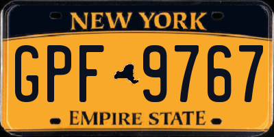 NY license plate GPF9767