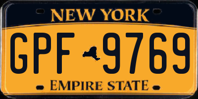 NY license plate GPF9769