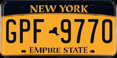 NY license plate GPF9770