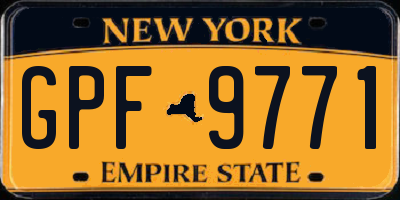 NY license plate GPF9771